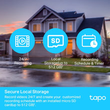 Charger l'image dans la galerie, Tapo 1080P Outdoor IP65 Pan Tilt Smart Wi-Fi Two Way Audio