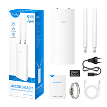Load image into Gallery viewer, Cudy Outdoor AC1200 Gigabit PoE Wireless Access Point with Mesh (Includes PoE Injector)