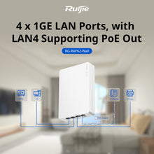 Load image into Gallery viewer, Reyee WiFi 6 Wall Plate Access Point AX3000, 4 GB Ports, PoE Out

