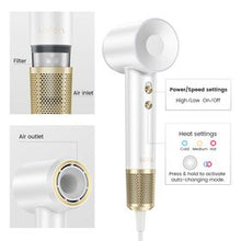 Load image into Gallery viewer, Laifen Swift Premium - High Speed Hairdryer with Attachments &amp; Carry Case (White/Gold)
