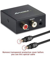 Digital Optical Coax to Analog RCA Audio Converter Adapter with Fiber Cable