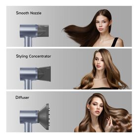 Laifen Swift Special - High Speed Hairdryer with 3 Nozzles (Silver Blue)