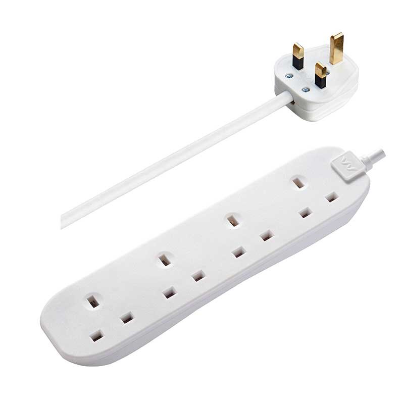 Masterplug Basics 4 Socket 1-metre 13amp Extension Lead