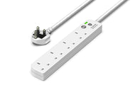 4 Gang Extension Lead 2m -  (Surge protected & neon)