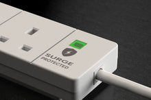 Load image into Gallery viewer, 4 Gang Extension Lead 2m -  (USB-A, USB-C PD20W, Surge Protected &amp; Neon)
