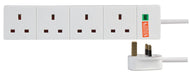 4 Gang Mains Power Extension Lead 2m (Surge Protected)