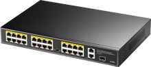 Load image into Gallery viewer, Cudy 24 Port 100M PoE+ Switch + 2 GB Uplink + SFP 300W
