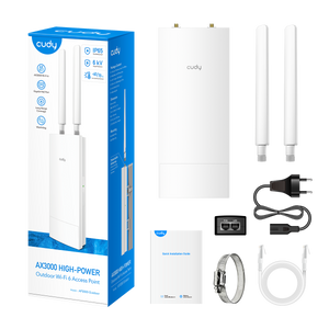 Cudy Outdoor AX3000 2.5GB PoE Wireless Access Point with Mesh (Includes PoE Injector)