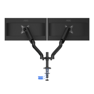 AOC AD110DX DUAL ARM UP TO 27" USB HUB 2 - 9KG EACH GAS SPRI109
