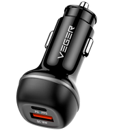 Veger Car Charger 51W, 2 Outputs, USB-C (PD30W), USB-A (QC18W), Fast Charging