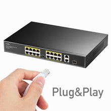 Load image into Gallery viewer, Cudy 16 Port 100M PoE+ Switch + 2 GB Uplink + SFP 200W
