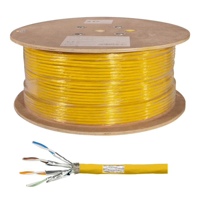 CORE 305m Ethernet CAT7a S/FTP Cable LSZH Yellow (Solid Copper)