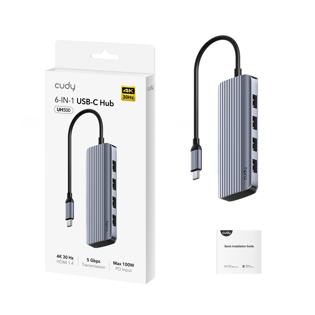 Cudy 6 in 1 USB-C Hub with 4K HDMI UH500