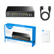 Load image into Gallery viewer, Cudy 8 Port Gigabit PoE Switch + 2 Uplink 120W
