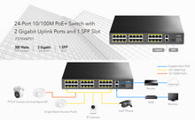 Load image into Gallery viewer, Cudy 24 Port 100M PoE+ Switch + 2 GB Uplink + SFP 300W
