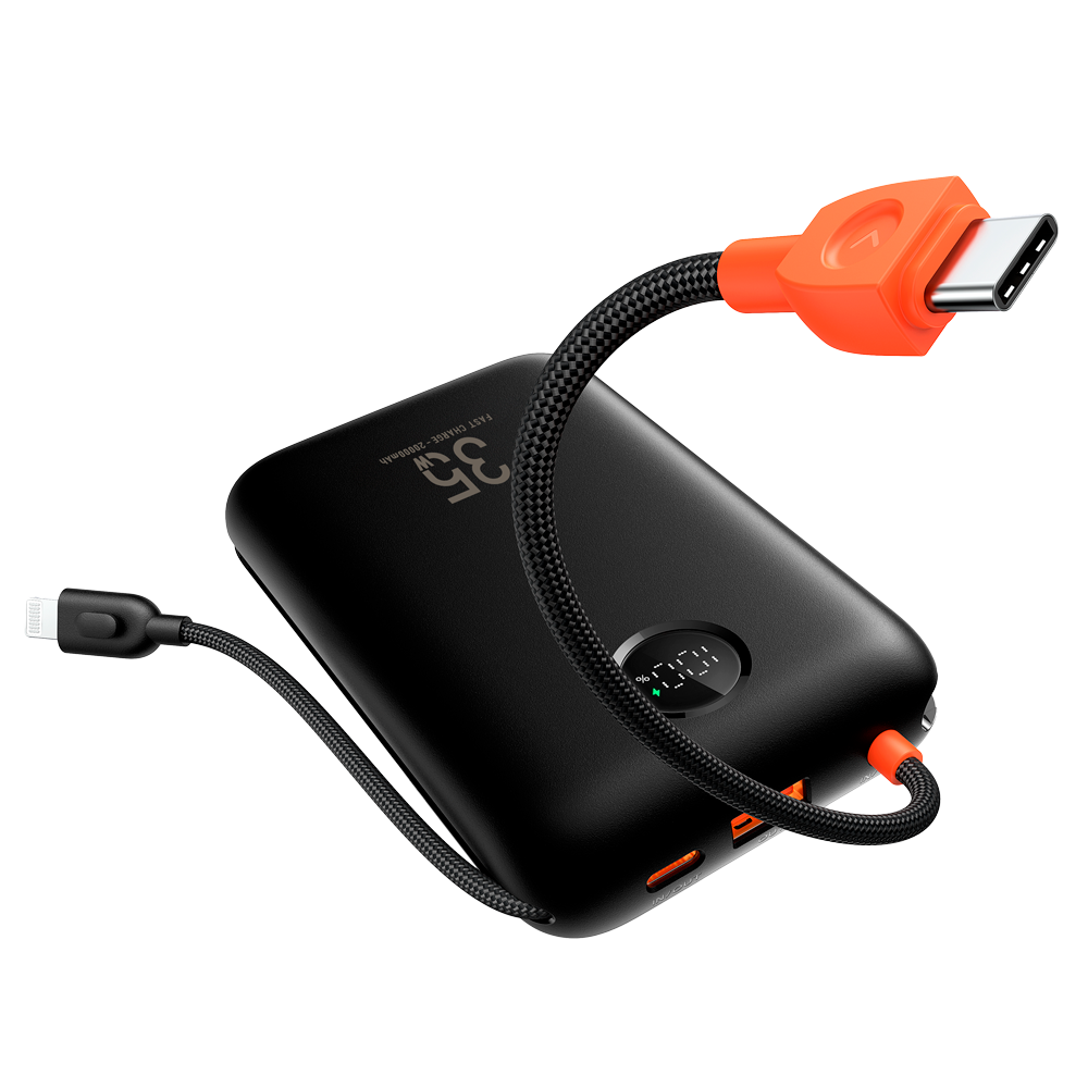 Veger 20,000mAh Powerbank, PD35W, Built In USB-C / Lightning Cables