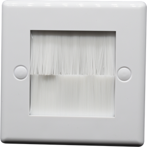 PROception - Single Gang Brush Wall Plate - White