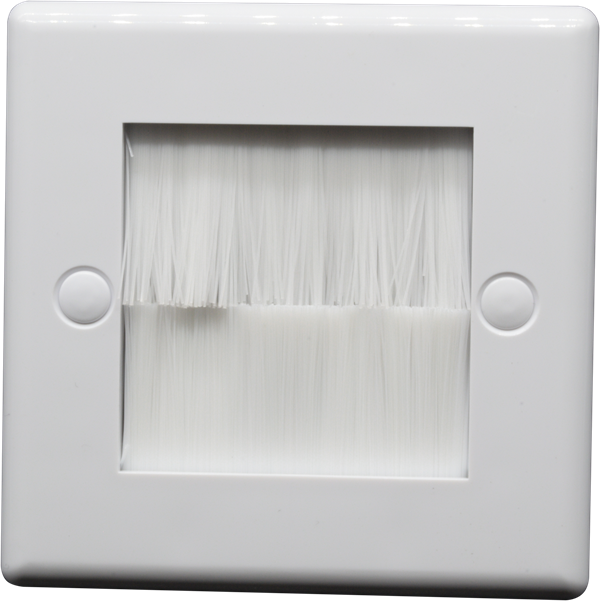 PROception - Single Gang Brush Wall Plate - White