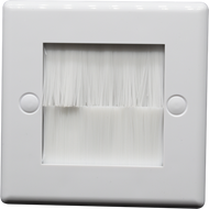 PROception - Single Gang Brush Wall Plate - White