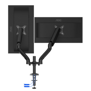 AOC AD110DX DUAL ARM UP TO 27" USB HUB 2 - 9KG EACH GAS SPRI109