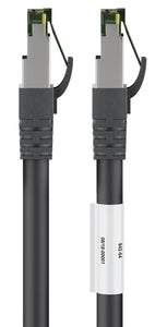 CAT 8.1 patch cable, S / FTP (PiMF), black, 0.25 m