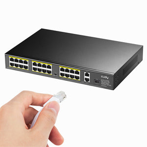 Cudy 24 Port 100M PoE+ Switch + 2 GB Uplink + SFP 300W