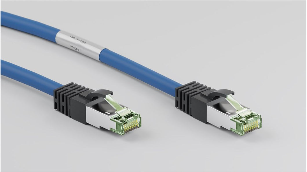 CAT 8.1 patch cable, S / FTP (PiMF), blue, 0.25 m
