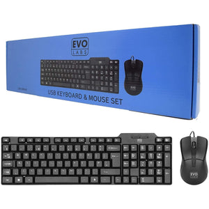 EVO LABS CM-500UK USB KEYBOARD AND MOUSE SET -