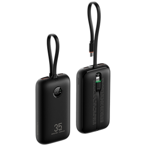 Veger 10,000mAh Powerbank, PD35W, Built In USB-C / Lightning Cables