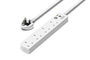 4 Gang Extension Lead 1m -  (Surge protected & neon)