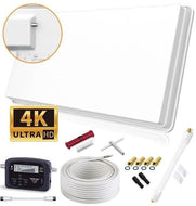 Single Flat Satellite dish Kit (includes HD Sat box)
