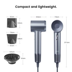 Laifen Swift Special - High Speed Hairdryer with 3 Nozzles (Silver Blue)