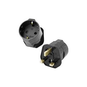 Plug in 2 Pin to 3 Pin Plug Adapter (EU to IRL/UK)