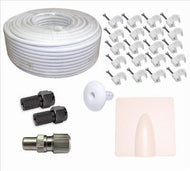 25m WHITE RG6 Aerial & Sat Cable Kit