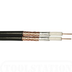 1m Twin RG6 Satellite Cable (Black or White)