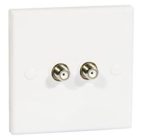 Twin F-Type Wall Plate (Screened)