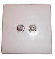 Twin 'F' Coupler Wall Plate